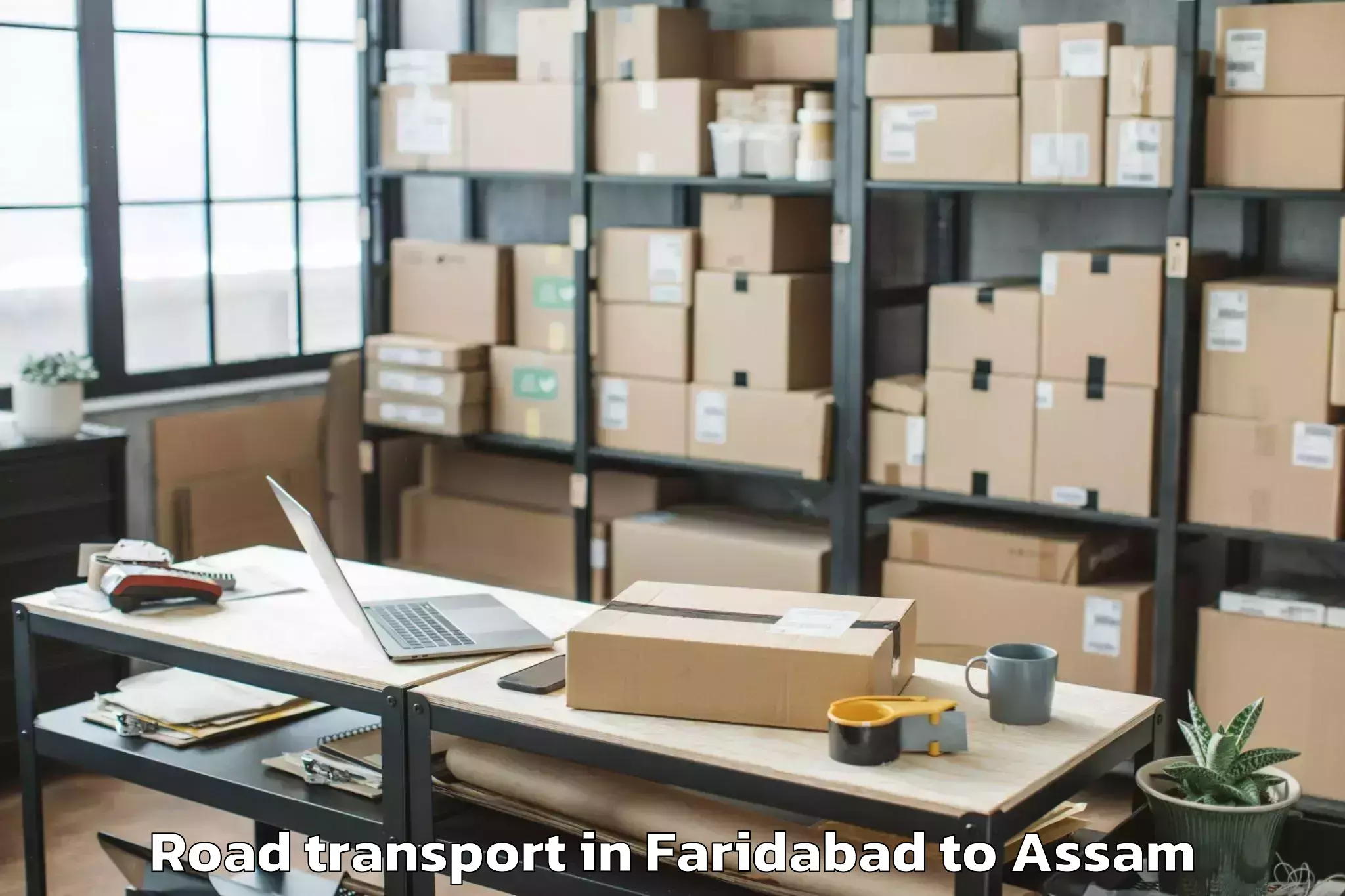 Easy Faridabad to Biswanath Charali Road Transport Booking